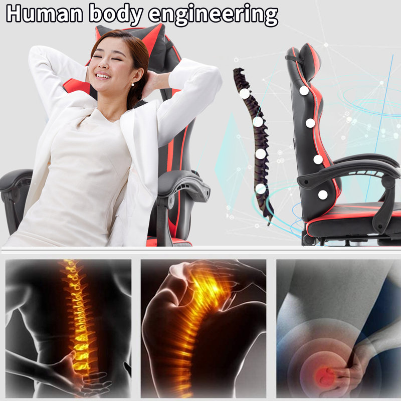 Inbox Zero Reclining Ergonomic Faux Leather Swiveling PC & Racing Game